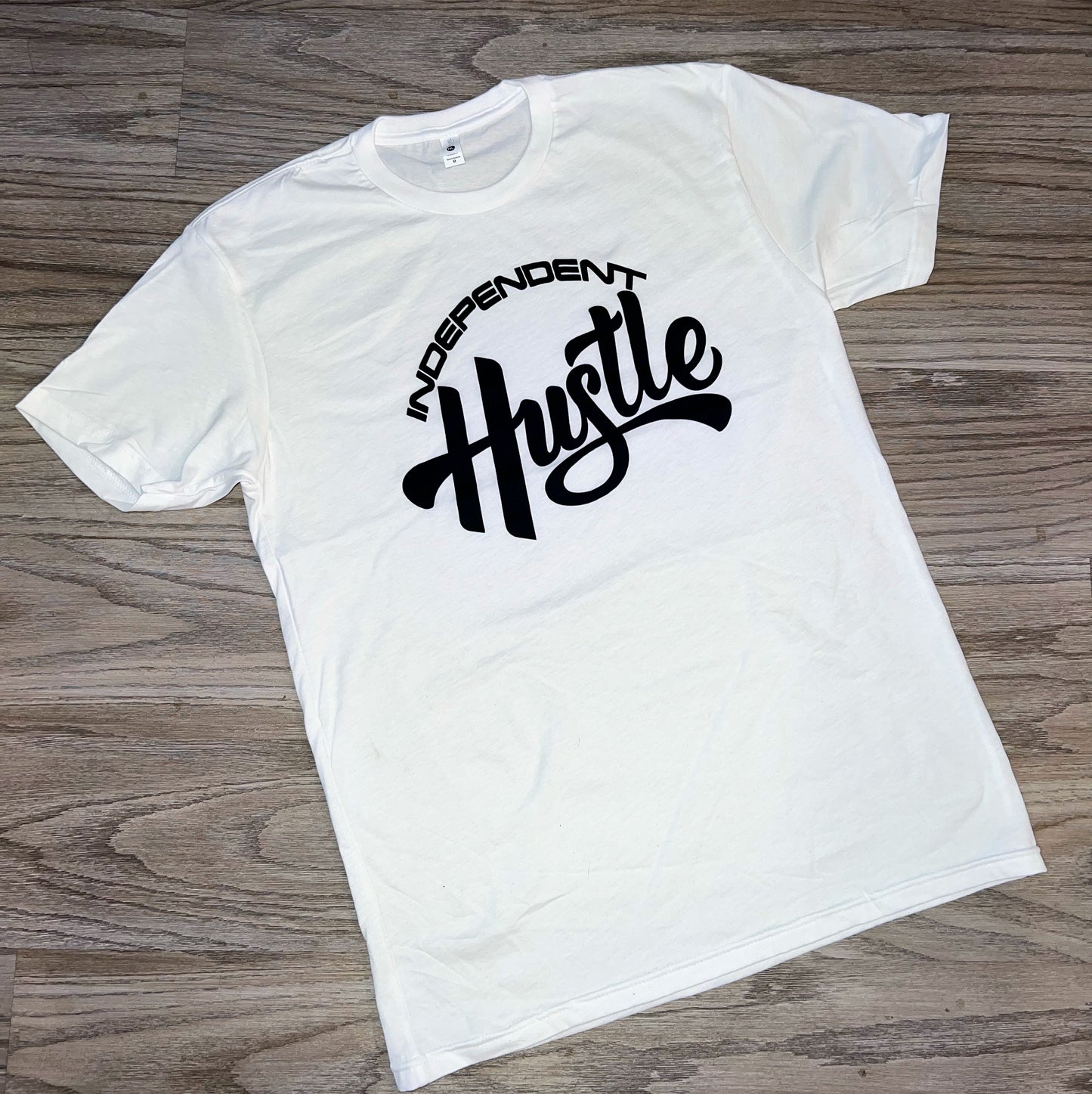 Independent Hustle Classic White Tee w/ Black Logo