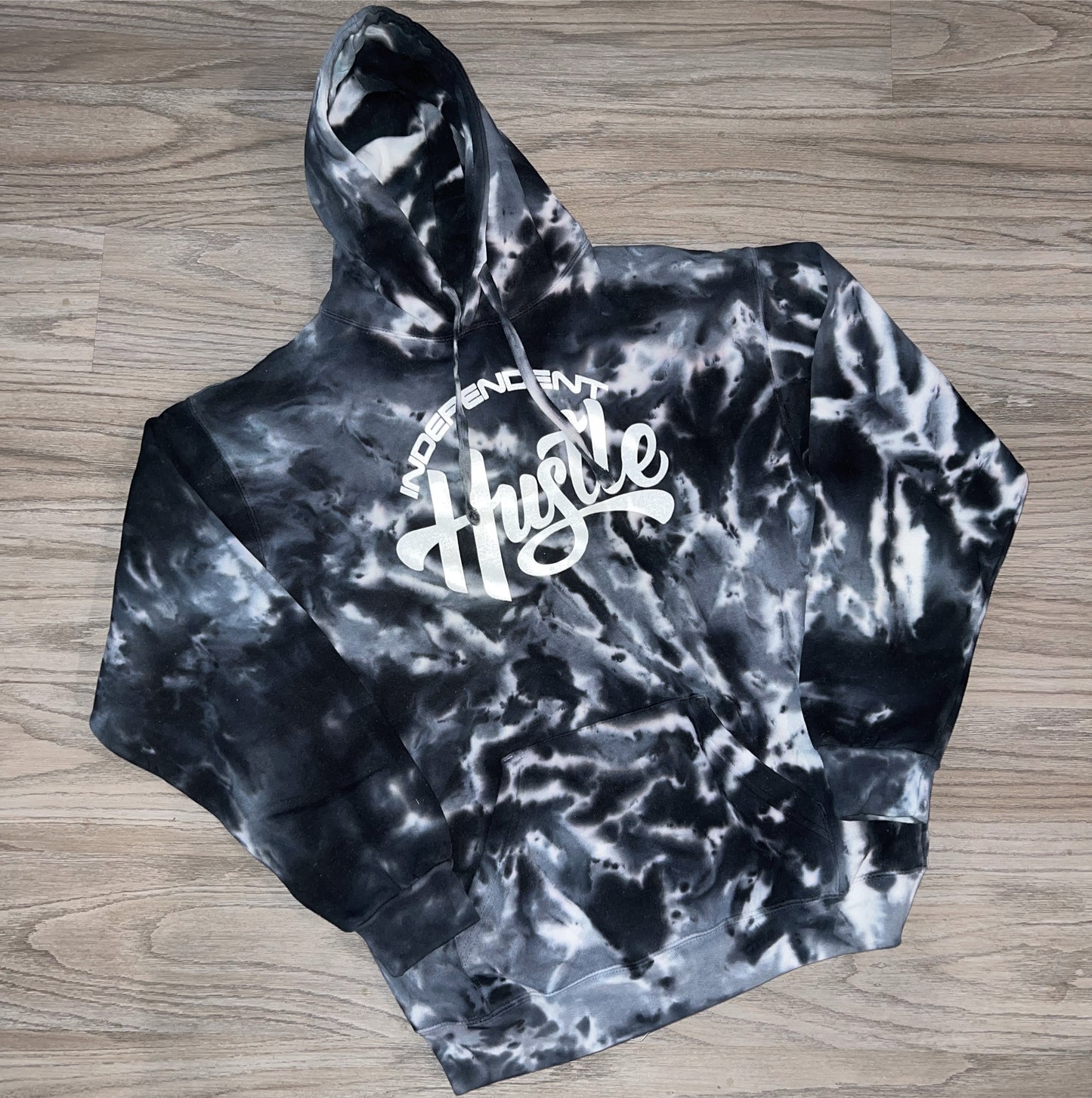 Independent Hustle Classic Tie Dye Hoodie w/ White Logo