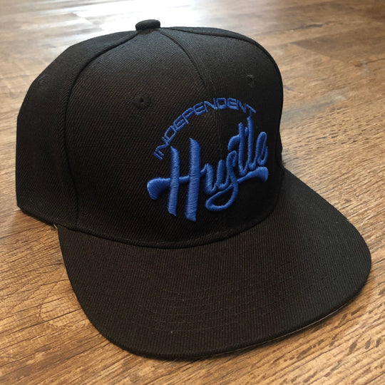 Independent Hustle Snapback - Black w/ Royal Blue Logo