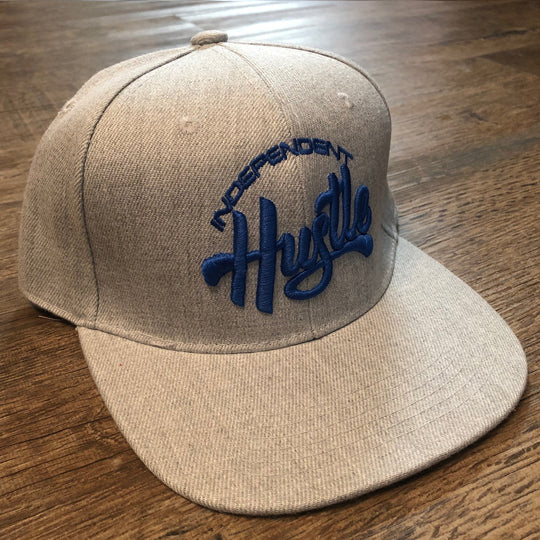 Independent Hustle Snapback - Grey w/ Royal Blue Logo