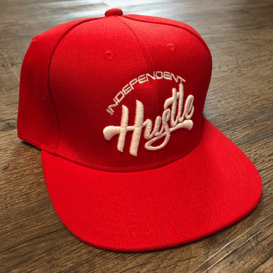 Independent Hustle Snapback - Red w/ White Logo